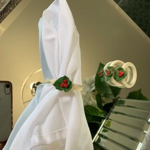 Handmaid Christmas Holly Berry napkin ring holder